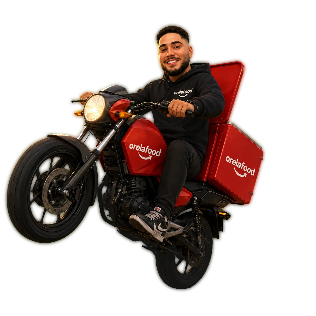 Oreia em uma moto de entrega do iFood